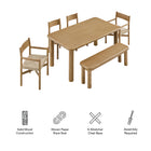 Modway Alvia 6-Piece Oak Wood Dining Table and Seating Set