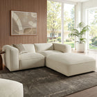 Modway Auren 3 Piece Lattice Bouclé Upholstered Modular Loveseat with Ottoman