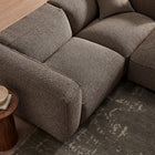 Modway Auren 3 Piece Lattice Bouclé Upholstered Modular Loveseat with Ottoman