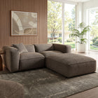 Modway Auren 3 Piece Lattice Bouclé Upholstered Modular Loveseat with Ottoman