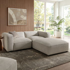 Modway Auren 3 Piece Lattice Bouclé Upholstered Modular Loveseat with Ottoman