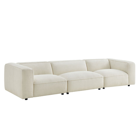Modway Auren 3 Piece Lattice Bouclé Upholstered Modular Sofa