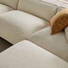 Modway Auren 4 Piece Lattice Bouclé Upholstered Modular Sofa with Ottoman