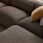 Modway Auren 4 Piece Lattice Bouclé Upholstered Modular Sofa with Ottoman