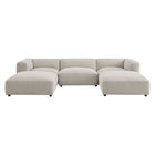 Modway Auren 5 Piece Lattice Bouclé Upholstered Modular Sectional - EEI-7722