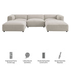 Modway Auren 5 Piece Lattice Bouclé Upholstered Modular Sectional - EEI-7722