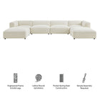 Modway Auren 5 Piece Lattice Bouclé Upholstered Modular Sectional - EEI-7722