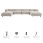 Modway Auren 5 Piece Lattice Bouclé Upholstered Modular Sectional - EEI-7722