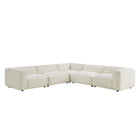 Modway Auren 5 Piece Lattice Bouclé Upholstered Modular Corner Sectional - EEI-7724