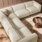 Modway Auren 5 Piece Lattice Bouclé Upholstered Modular Corner Sectional - EEI-7724