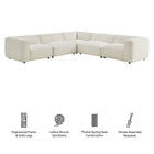 Modway Auren 5 Piece Lattice Bouclé Upholstered Modular Corner Sectional - EEI-7724