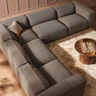 Modway Auren 5 Piece Lattice Bouclé Upholstered Modular Corner Sectional - EEI-7724