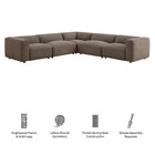 Modway Auren 5 Piece Lattice Bouclé Upholstered Modular Corner Sectional - EEI-7724