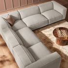 Modway Auren 5 Piece Lattice Bouclé Upholstered Modular Corner Sectional - EEI-7724