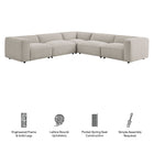Modway Auren 5 Piece Lattice Bouclé Upholstered Modular Corner Sectional - EEI-7724