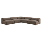 Modway Auren 5 Piece Lattice Bouclé Upholstered Modular Corner Sectional - EEI-7724
