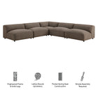 Modway Auren 5 Piece Lattice Bouclé Upholstered Modular Corner Sectional - EEI-7724
