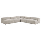 Modway Auren 5 Piece Lattice Bouclé Upholstered Modular Corner Sectional - EEI-7724