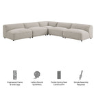 Modway Auren 5 Piece Lattice Bouclé Upholstered Modular Corner Sectional - EEI-7724