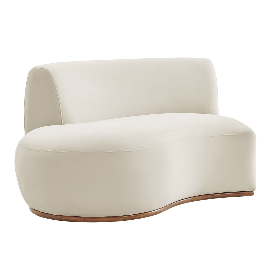 Modway Rialta Curved Left-Arm Performance Velvet Sectional Loveseat