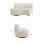 Modway Rialta Curved Left-Arm Performance Velvet Sectional Loveseat
