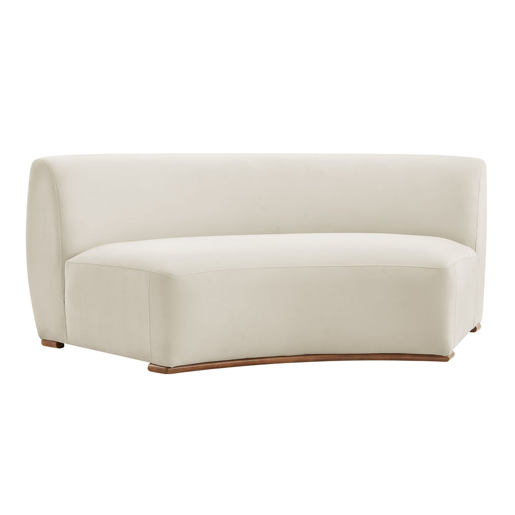 Modway Rialta Curved Armless Performance Velvet Sectional Loveseat