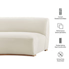Modway Rialta Curved Armless Performance Velvet Sectional Loveseat