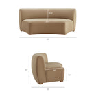 Modway Rialta Curved Armless Performance Velvet Sectional Loveseat