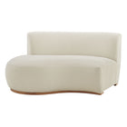 Modway Rialta Curved Left-Arm Slub Weave Fabric Sectional Loveseat