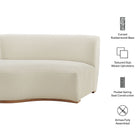Modway Rialta Curved Left-Arm Slub Weave Fabric Sectional Loveseat