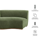 Modway Rialta Curved Left-Arm Slub Weave Fabric Sectional Loveseat