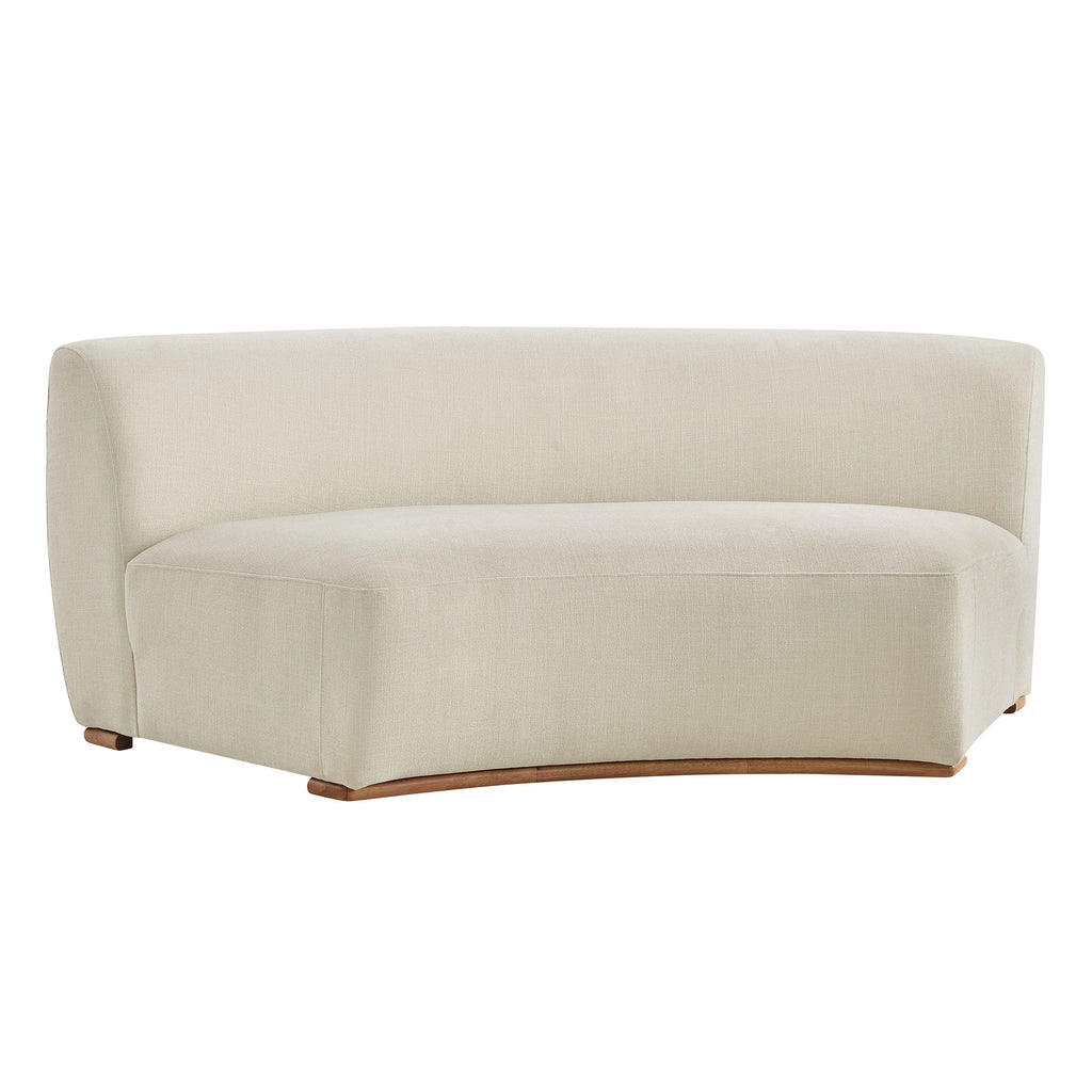 Modway Rialta Curved Armless Slub Weave Fabric Sectional Loveseat