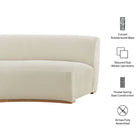 Modway Rialta Curved Armless Slub Weave Fabric Sectional Loveseat