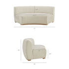 Modway Rialta Curved Armless Slub Weave Fabric Sectional Loveseat