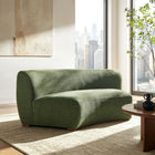 Modway Rialta Curved Armless Slub Weave Fabric Sectional Loveseat