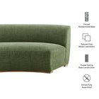 Modway Rialta Curved Armless Slub Weave Fabric Sectional Loveseat