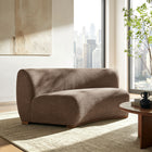 Modway Rialta Curved Armless Slub Weave Fabric Sectional Loveseat