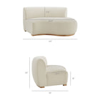 Modway Rialta Curved Right-Arm Slub Weave Fabric Sectional Loveseat