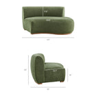 Modway Rialta Curved Right-Arm Slub Weave Fabric Sectional Loveseat