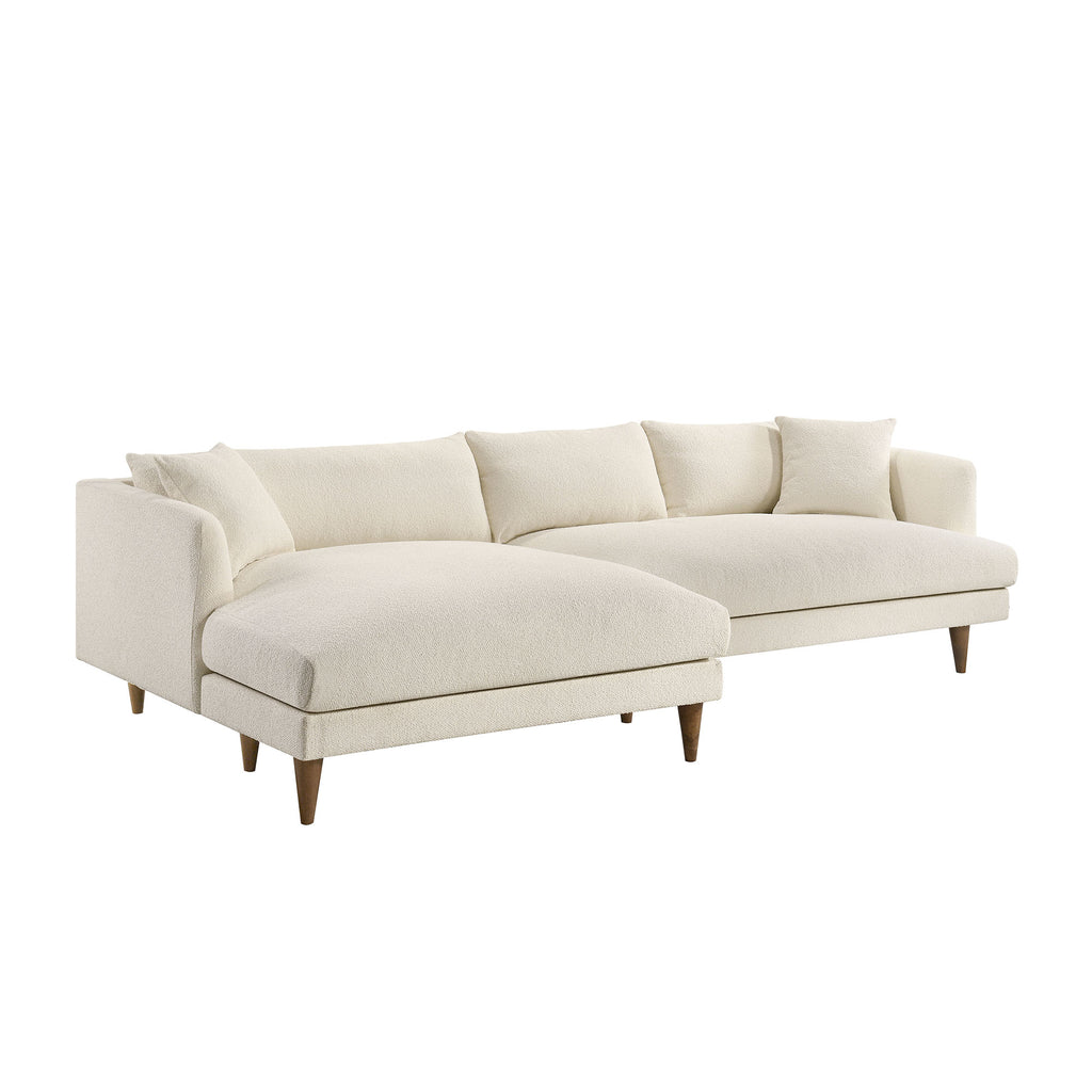 Modway Zoya Left-Facing Down Filled Overstuffed Boucle Sectional Sofa