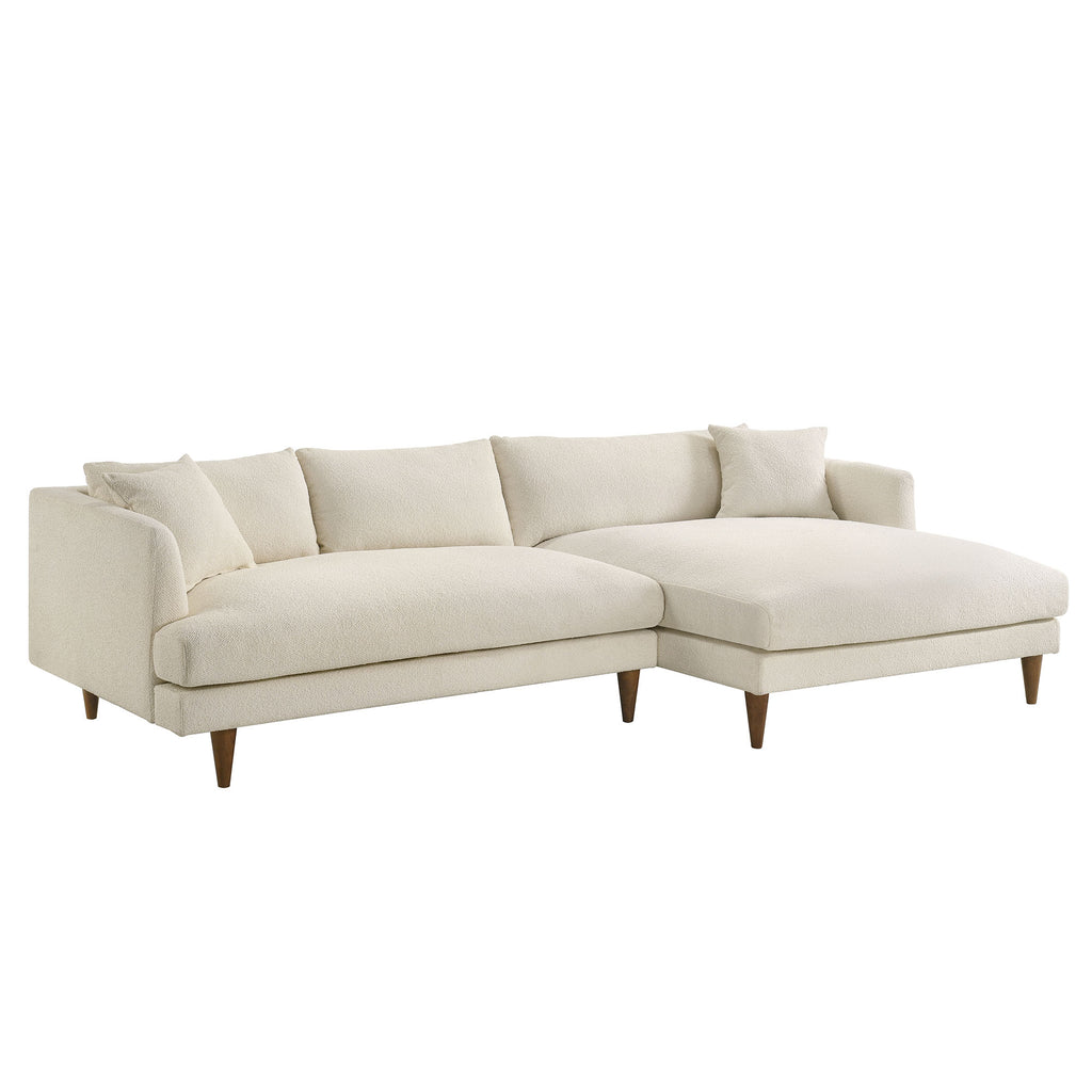 Modway Zoya Right-Facing Down Filled Overstuffed Boucle Sectional Sofa