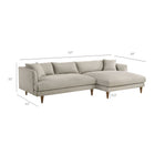 Modway Zoya Right-Facing Down Filled Overstuffed Boucle Sectional Sofa