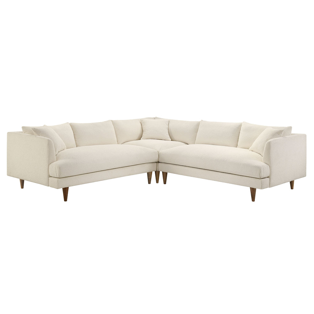 Modway Zoya 3 Piece Down Filled Overstuffed Boucle Sectional Sofa