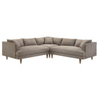 Modway Zoya 3 Piece Down Filled Overstuffed Boucle Sectional Sofa