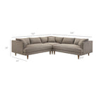 Modway Zoya 3 Piece Down Filled Overstuffed Boucle Sectional Sofa