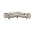 Modway Zoya 3 Piece Down Filled Overstuffed Boucle Sectional Sofa