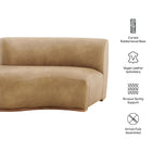 Modway Rialta Curved Left-Arm Vegan Leather Sectional Loveseat