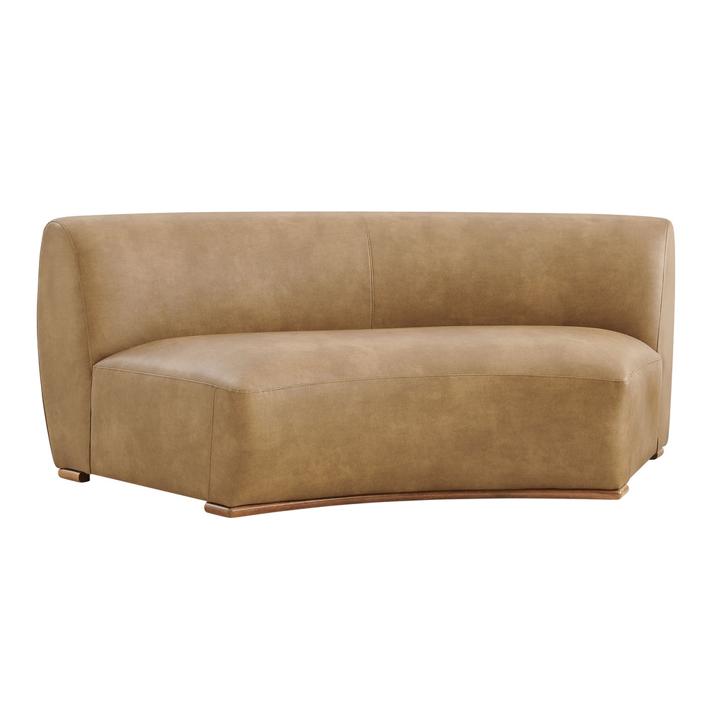 Modway Rialta Curved Armless Vegan Leather Sectional Loveseat