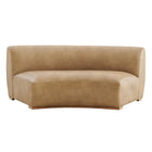 Modway Rialta Curved Armless Vegan Leather Sectional Loveseat