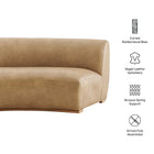 Modway Rialta Curved Armless Vegan Leather Sectional Loveseat